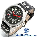 [正規品] スミス＆ウェッソン Smith & Wesson ミリタリー腕時計 MUMBAI LAMPLIGHTER WATCH BLACK/SILVER SWW-GRH-1 [あす楽]