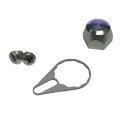 マルチリテーナー ステン(銀) 11mm 真鍮クロムメッキ右(M8-0.75P-11mm頭) セット ダイワ シマノ アブ