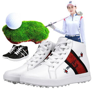 レディース ゴルフシューズ スニーカー ランニング 軽量 通気 インヒール ハイカット スポーツシューズ ウォーキング ゴルフ 履きやすい 歩きやすい 女性用