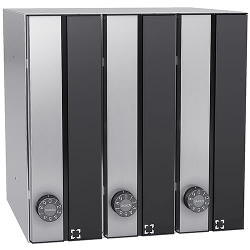 Rakuten - ダイケン ポスト 大型郵便物対応型 集合郵便受 ポステック 前入れ前出し CSP-131T-3DK 静音ダイヤル錠 縦型 3戸用 フラップ黒