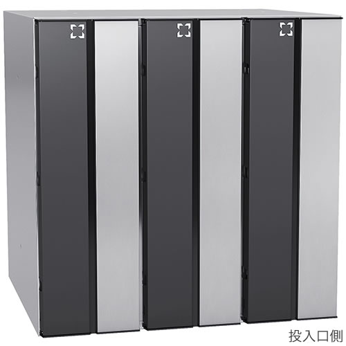 Rakuten - ダイケン ポスト 大型郵便物対応型 集合郵便受 ポステック 前入れ後出し CSP-231T-3DK 静音ダイヤル錠 縦型 3戸用 フラップ黒