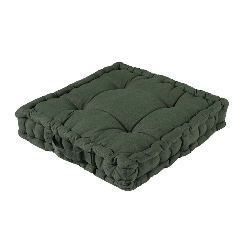 ダルトン DULTON ウォッシュド コットン スクエア ボックス クッション WASHED COTTON SQUARE BOX CUSHION GREEN