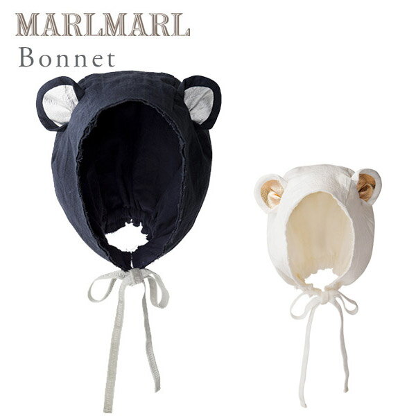 マールマール ボンネ MARLMARL bonnetベアネイビー/ベアホワイト【マールマール 帽子】【ベビー 帽子 】【マールマー…