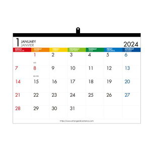 カレンダー 壁掛け A2 2024年 1月始まり カラーバー 書き込み シンプル 公式通販サイト