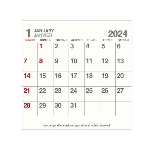 楽天エトランジェ ディ コスタリカ[メール便可] カレンダー 卓上 CD 2024年 1月始まり アイボリー シンプル 公式通販サイト