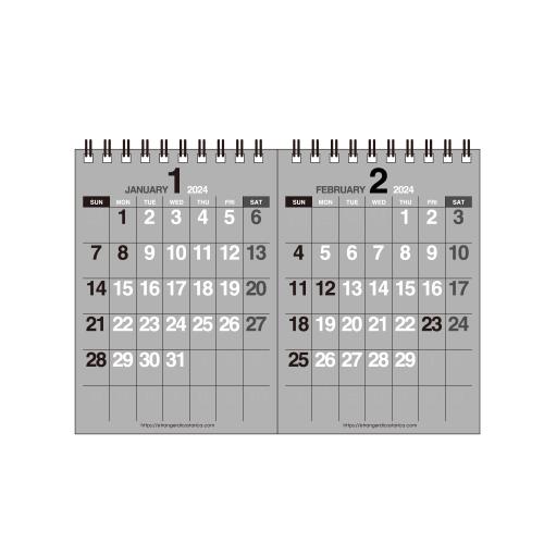 カレンダー 卓上 B6 2024年 1月始まり MONOTONE 2か月 書き込み シンプル 公式通販サイト