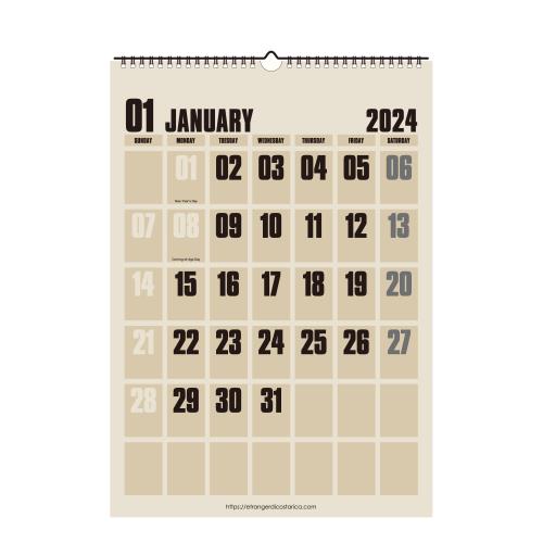 楽天エトランジェ ディ コスタリカカレンダー 壁掛け B3 2024年 1月始まり コンパクタ 書き込み シンプル インテリア 公式通販サイト