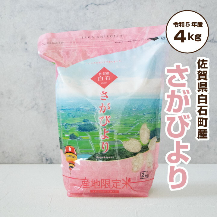 【令和5年産】特Aランク さがびより 佐賀米 佐賀県産米 「 産地限定米 さがびより 2kg×2袋　合計4kg 佐賀県白石産 」佐賀県食糧株式会社限定ブランド