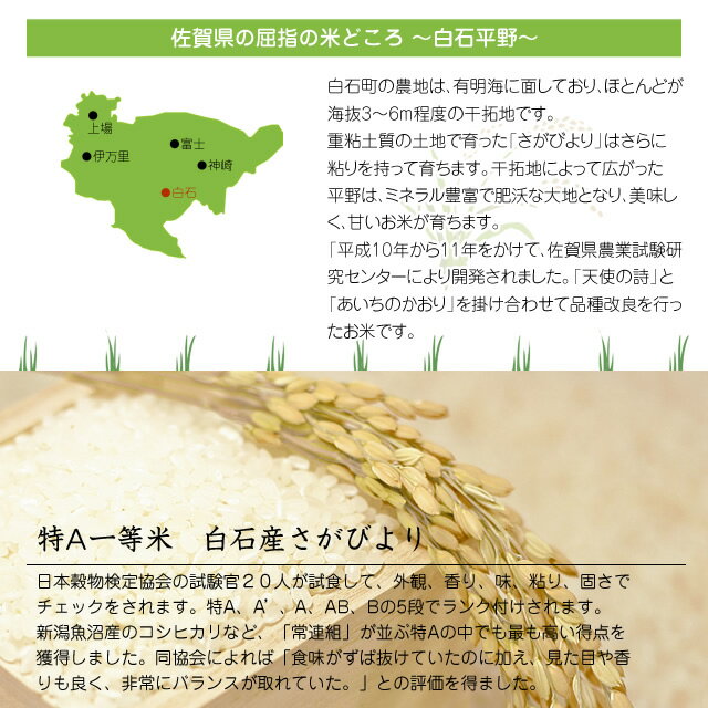 九州の米どころ佐賀の美味しいお米を、精米から2週間程度の商品を発送いたします。　＼8月分限定10袋／ お米 2kg さがびより 令和6年産 佐賀米 15年連続 特Aランク「 産地限定米 さがびより 2kg 佐賀県白石産」佐賀県食糧株式会社限定ブランド