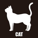 【お買い物マラソン応援】車 ステッカー 猫 横向き 13cm ホワイト シルット 猫 車窓 バックドアガラス リアガラス フロントガラス サイドガラス ドアガラ...