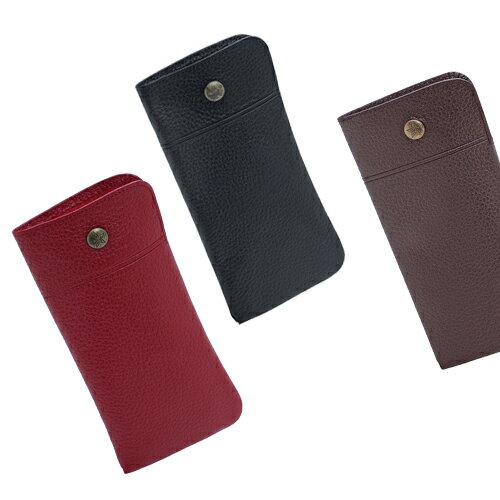 Leather - プレゼント用ラッピング無料♪差し込み式 牛革張りメガネケース B-7