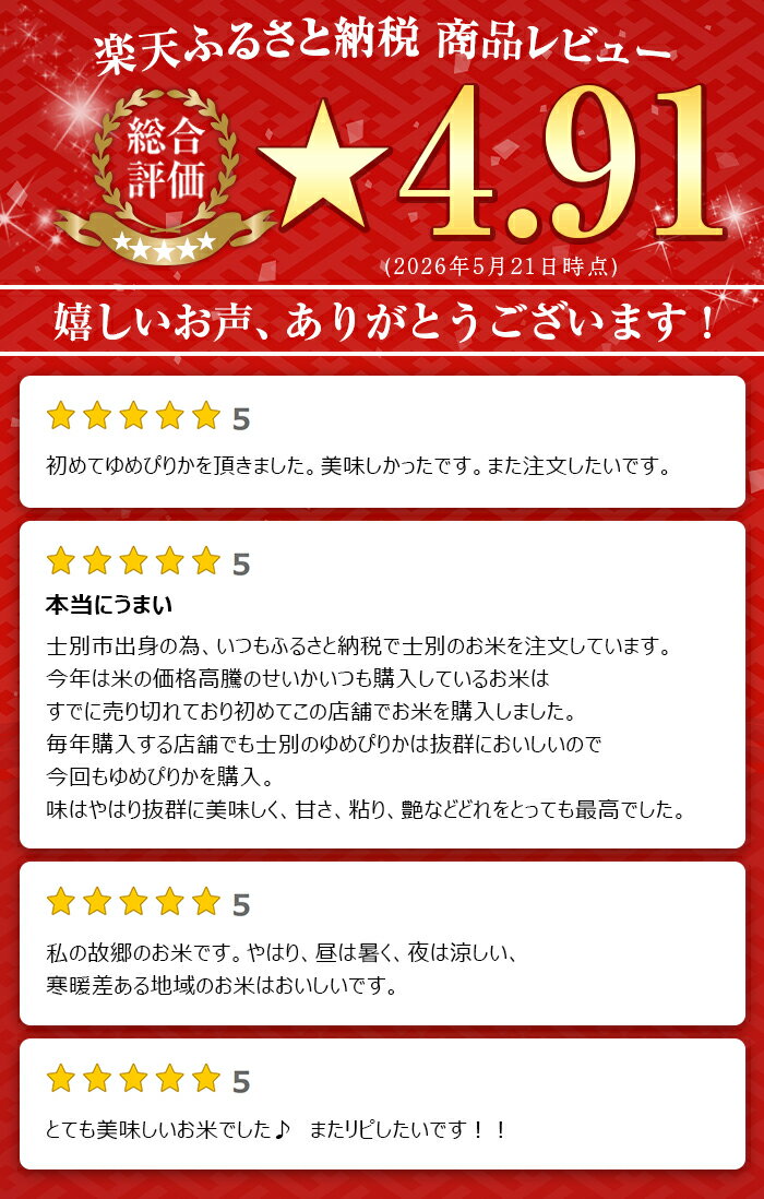 【ふるさと納税】＜令和8年産 新米 / 白米 ・ 玄米が選べる＞「朝日町のお米」 ゆめぴりか (5kg・10kg・15kg) 【先行予約受付中！2026年11月から順次発送予定】士別産 米 新米 お米 精米 白米 玄米 北海道米 ごはん ゆめぴりか 北海道産 士別市 5kg 10kg 15kg 【城守商店】