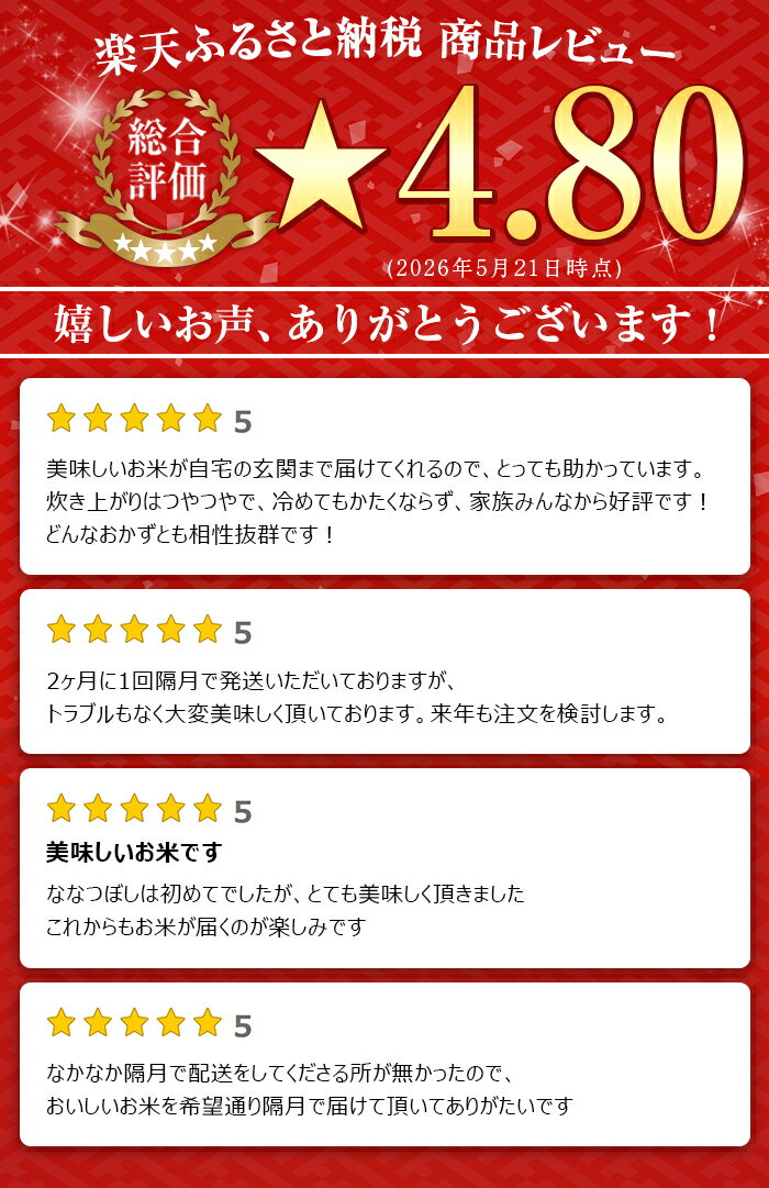 【ふるさと納税】＜選べる隔月定期便 / 白米・玄米選択可能＞「朝日町のお米」 ななつぼし (5kg～15kg) 【先行予約受付中・2026年11月から順次発送予定】士別産 米 お米 精米 白米 玄米 北海道米 ごはん ななつぼし 北海道産 士別市 5kg 10kg 15kg 2回 4回 6回 【城守商店】