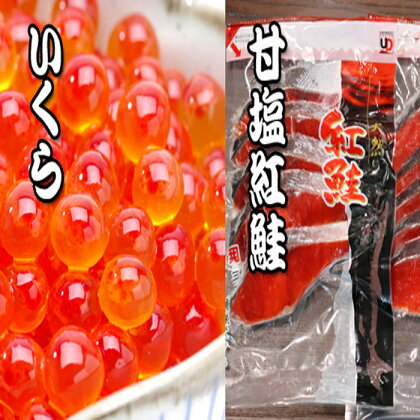 いくら醤油漬け100g×4P、紅鮭切身5切×4P C-36024