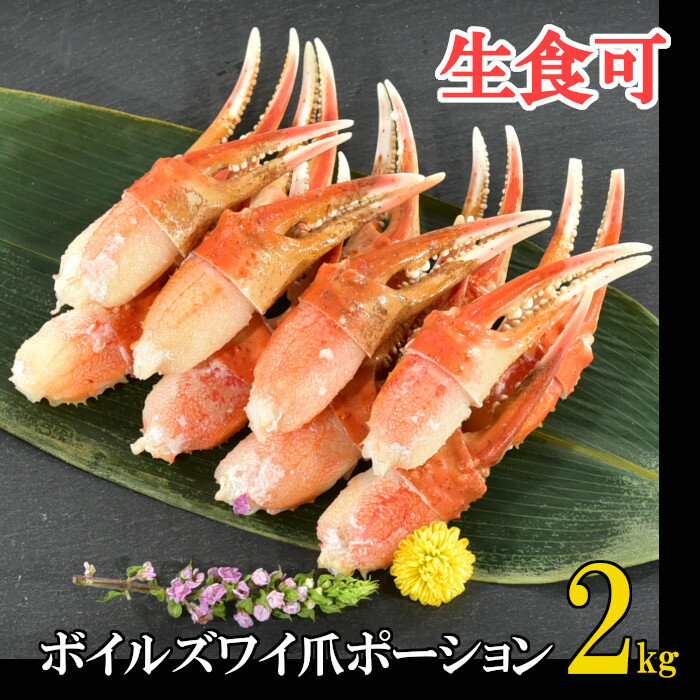 【ふるさと納税】ボイルズワイ爪ポーション1kg×2P(計2kg、70〜100玉) B-48013