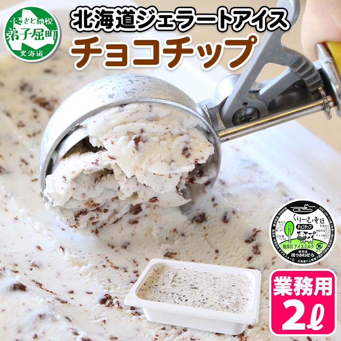 598.くりーむ童話 アイスクリーム チョコチップ ジェラート 2L 業務用 2リットル チョコ アイス ミルク チョコレート いっぱい 牛乳 スイーツ 手作り 贈り物 贈答品 gift ギフト プレゼント お取り寄せ 15000円 北海道 弟子屈町