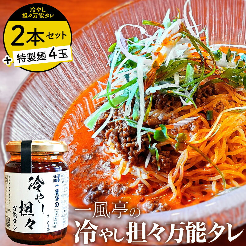 【ふるさと納税】人気ラーメン店の看板メニュー冷やし担々麺4食セットと万能タレセット