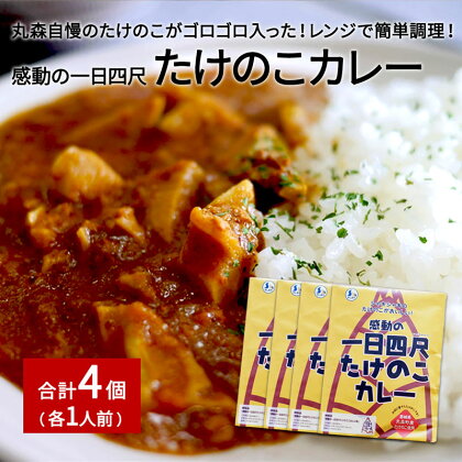 たけのこカレー1人前×4個セット｜丸森自慢のたけのこ 具材ゴロゴロ レトルト食品 パウチ 手軽 筍 ご飯 人気 簡単 常温保存