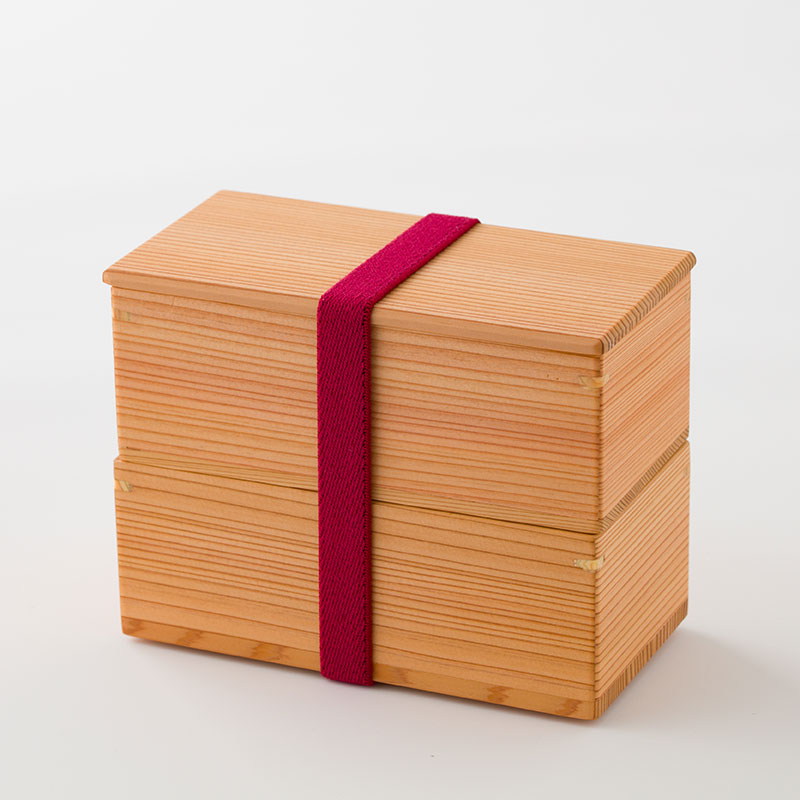 【ふるさと納税】120P6404 【秋田杉】ちぎり弁当箱二段(小) りょうび庵 職人 軽量 贈答品 ギフト おしゃれのサムネイル