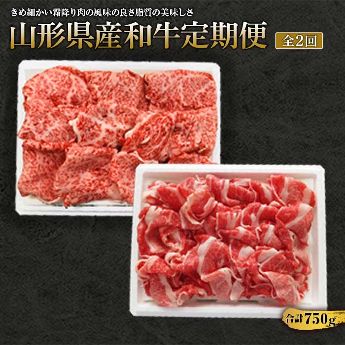 [定期便]山形県で育ったお肉2カ月連続で届けます 合計750g