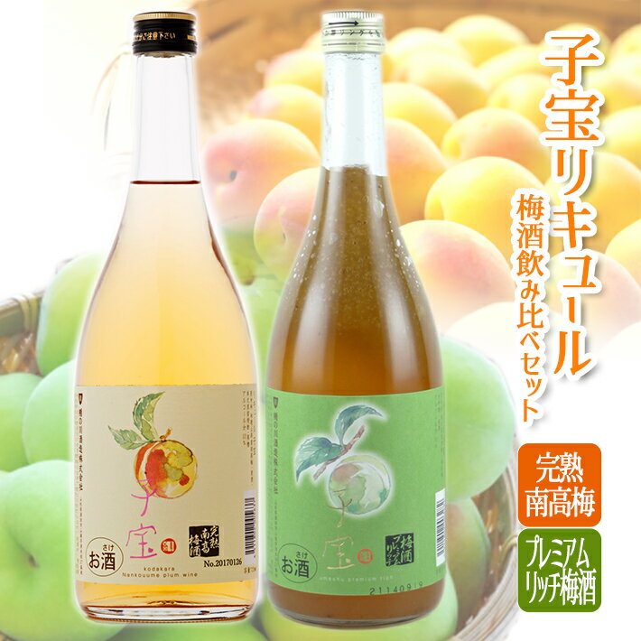 【ふるさと納税】子宝リキュール 梅酒飲み比べセット 完熟南高梅 プレミアムリッチ梅酒 720ml×2本 子宝 リキュール 梅 南高梅 梅酒