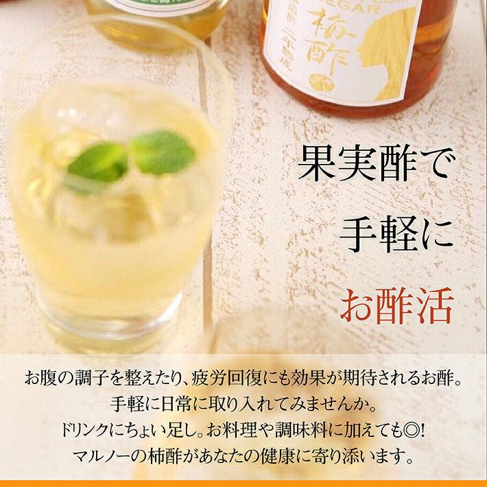 【ふるさと納税】果実酢原酢 2本セット 柿酢 梅酢 各300ml 山形県庄内産