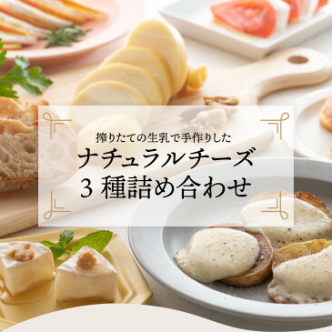 【ふるさと納税】搾りたての生乳で手作りした、ナチュラルチーズ3種詰め合わせ