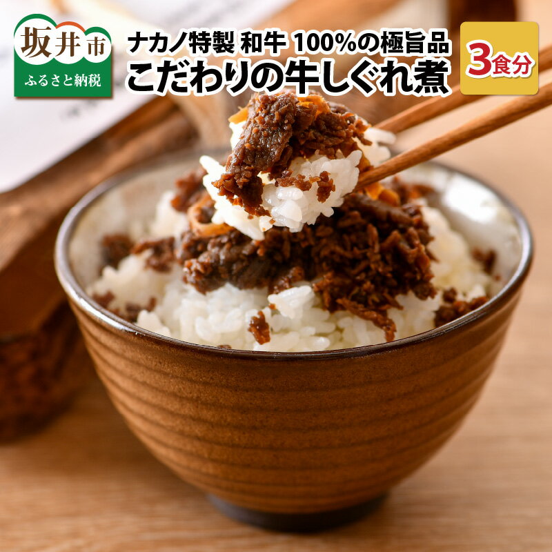 28位! 口コミ数「1件」評価「5」福井県産和牛しぐれ煮 （100g × 3パック） ナカノ特製100％和牛の極旨品！！