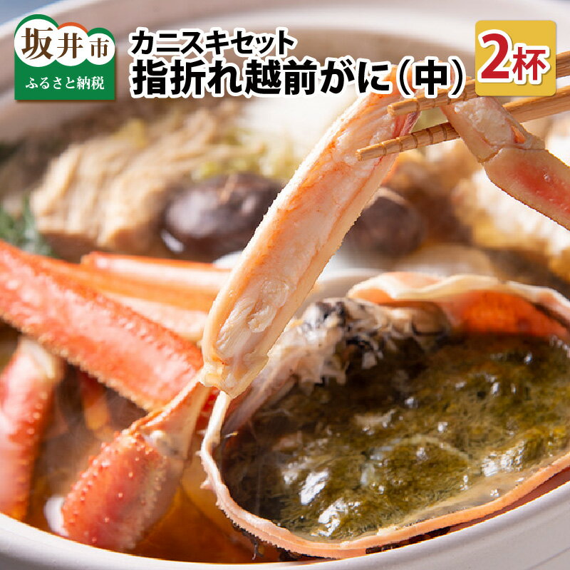 【ふるさと納税】【訳あり】カニ かに 超うまい!!指折れ越前がに(中) カニスキセット 2杯 やまに仕込み鍋 越前ガニ ズワイガニ 傷 足折れ 国産 県産