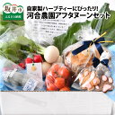 【ふるさと納税】自家製ハーブティーにぴったりの川合農園アフタヌーンセット ~季節を味わうお野菜とシフォンケーキ付き~
