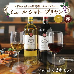 【ふるさと納税】ワイン 山梨 シャトーブリヤンミュール赤 ミュールシャトーブリヤン白2本セット 750ml×2 k001-008 送料無料 画像1