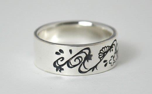 【ふるさと納税】 指輪 メンズ リング シルバー アクセサリー シルバーリング 桜 和柄 オリジナル ハンドメイド 9号〜25号 受注生産 プレゼント ギフト レディース