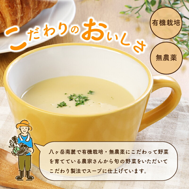 【ふるさと納税】八ヶ岳南麓 こだわり 農家 野菜 スープ 詰め合わせ 種類はおまかせ 12パック(3種×4パック入) 健康食品 仕送りギフト