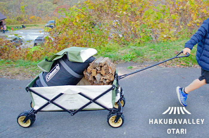 令和3年4月中旬以降発送【ふるさと納税】HAKUBA VALLEY OTARI｜オフロードや段差もスムーズに移動ができて収納時はコンパクト　アウトドアワゴン　キャンプ