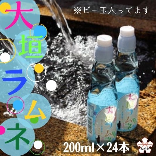 大垣ラムネ(200ml×24本)自噴水を使用 炭酸飲料 ガラス瓶 ビー玉 子供会 縁日 お祭り