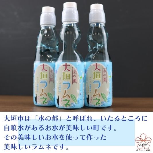 【ふるさと納税】大垣ラムネ（200ml×24本）自噴水を使用 炭酸飲料 ガラス瓶 ビー玉 子供会 縁日 お祭り