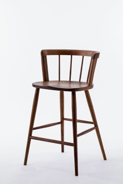 【ふるさと納税】ウォリスカウンターチェアー(ウォールナット)/板座 g176