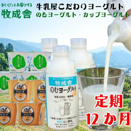 【ふるさと納税】《定期便》こだわりヨーグルトセット 12回お届け 牧成舎 のむヨーグルト 生クリームヨーグルト 季の風 15個セット 定期便 お楽しみ[Q412]120000円