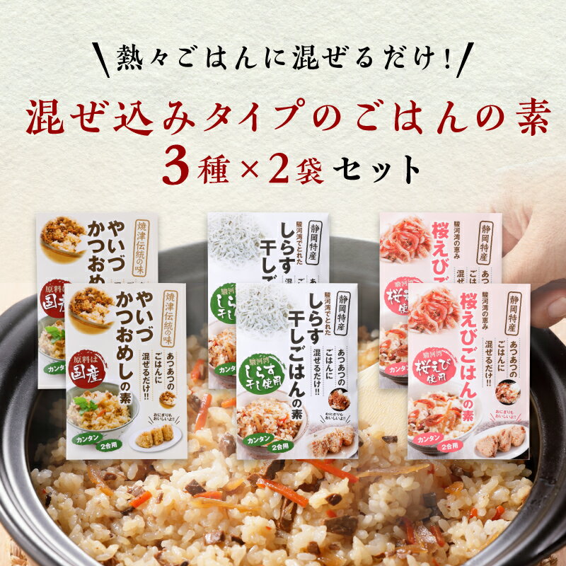 【ふるさと納税】 海の幸 ごはんの素 かつおめし しらす干し 桜えび ごはん 焼津 各3種×2袋 計6品 a10-816