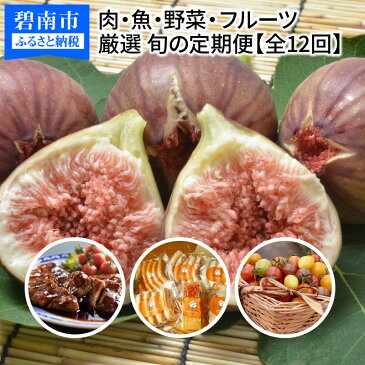 【ふるさと納税】厳選！肉・魚・野菜・フルーツすべて詰まった旬の定期便（全12回お届け）　H028-012