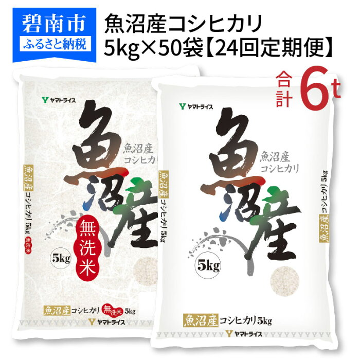 【ふるさと納税】新潟県魚沼産コシヒカリ 5kg×50袋 ※24回定期便　安心安全なヤマトライス