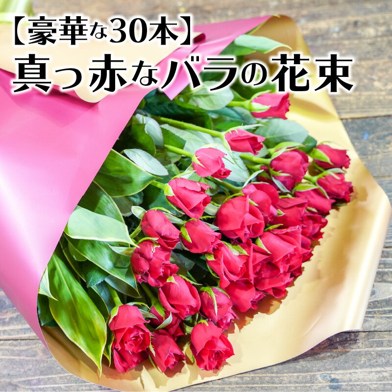 【ふるさと納税】【豪華な30本】真っ赤なバラの花束