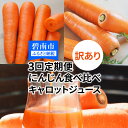 【ふるさと納税】訳あり 増量 3回定期便 にんじん2種食べ比べ キャロットジュース 1月~3月お届け H105-018