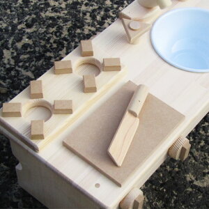 【ふるさと納税】手作り木製 ままごとキッチン・RHK-LX 素材色バージョン