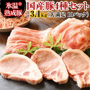 【ふるさと納税】 氷温(R)熟成豚 国産豚4種セット 合計 3.1kg（大満足 10パック） 肉の泉佐野