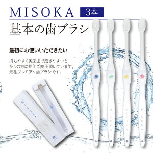 【ふるさと納税】水で磨くプレミアム歯ブラシ！MISOKA 基本の歯ブラシ(3本セット)ハブラシ 歯磨き はみがき ふつう 高級 デンタルケア プレゼント ギフト 贈り物 贈答【m06-02】【株式会社夢職人】