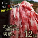 【ふるさと納税】黒毛和牛切落し1.2kg（和経産牛）