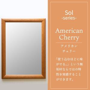 【ふるさと納税】【SENNOKI】SOLソル アメリカンチェリー W510×D30×H510mm(4kg)木枠正方形デザインインテリアミラー