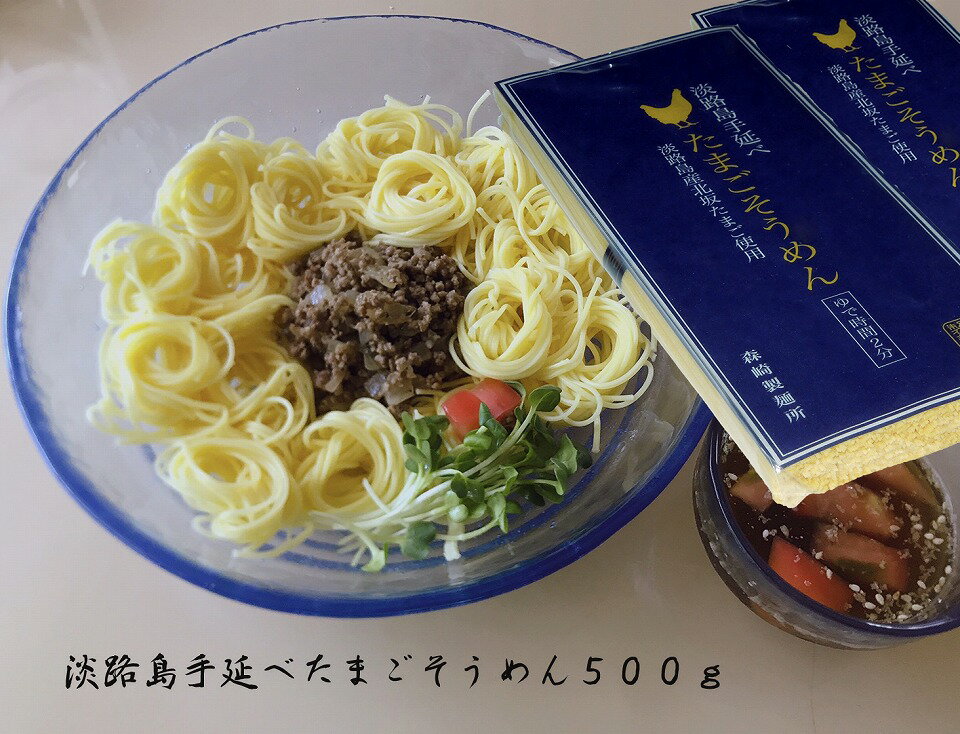 【ふるさと納税】 ふるさと納税 そうめん 【森崎製麺所】淡路島手延べたまごそうめん5束×2袋（500g） 素麺 3000円 ポッキリ メール便 麺 乾麺 食べきり 手延べ そーめん 淡路島 ご当地 お取り寄せ グルメ 常温 送料無料 お買い物マラソン