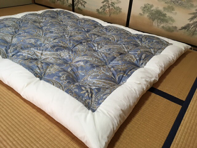 【ふるさと納税】【浅井ふとん店】[抗菌・防ダニ]素朴なコットン掛け布団/シングル・ブルー [2]